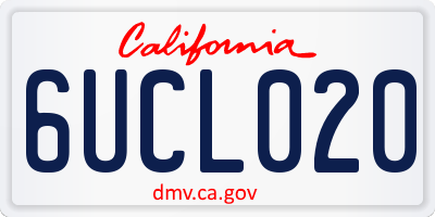 CA license plate 6UCL020