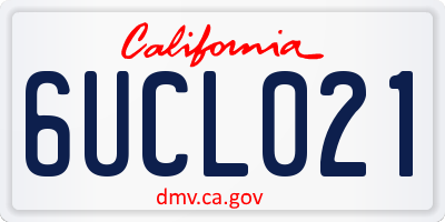 CA license plate 6UCL021