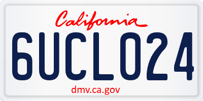 CA license plate 6UCL024