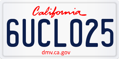 CA license plate 6UCL025