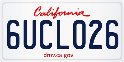 CA license plate 6UCL026