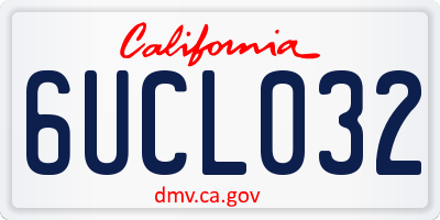 CA license plate 6UCL032