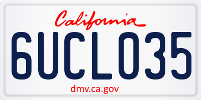CA license plate 6UCL035