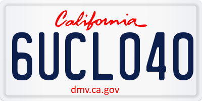 CA license plate 6UCL040