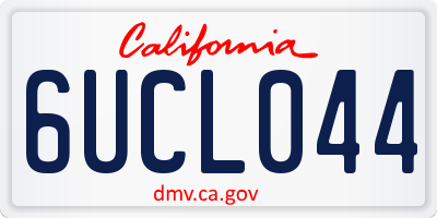 CA license plate 6UCL044