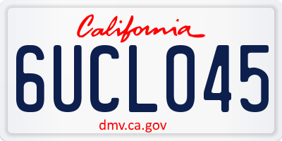 CA license plate 6UCL045