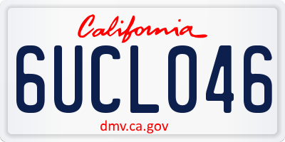 CA license plate 6UCL046
