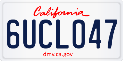 CA license plate 6UCL047