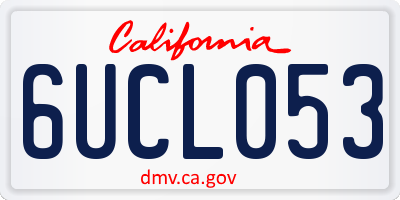 CA license plate 6UCL053