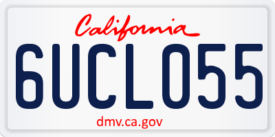 CA license plate 6UCL055