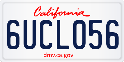 CA license plate 6UCL056