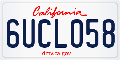 CA license plate 6UCL058