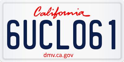 CA license plate 6UCL061