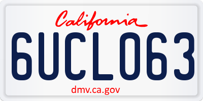 CA license plate 6UCL063