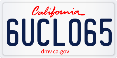 CA license plate 6UCL065