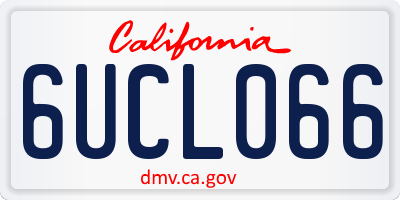 CA license plate 6UCL066