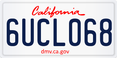 CA license plate 6UCL068