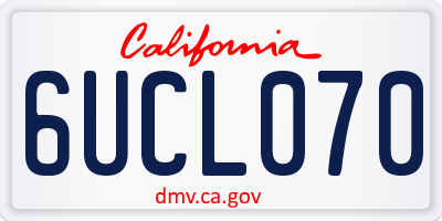 CA license plate 6UCL070