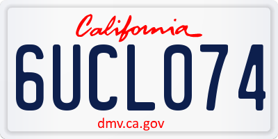 CA license plate 6UCL074