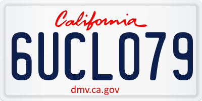 CA license plate 6UCL079