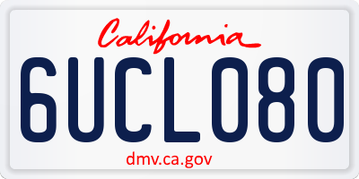 CA license plate 6UCL080