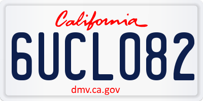 CA license plate 6UCL082