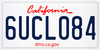 CA license plate 6UCL084