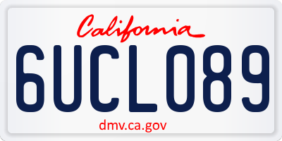 CA license plate 6UCL089