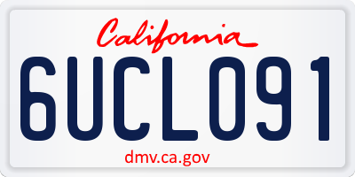 CA license plate 6UCL091