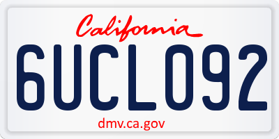 CA license plate 6UCL092