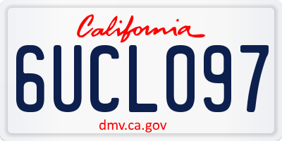 CA license plate 6UCL097