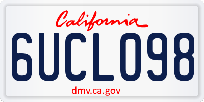 CA license plate 6UCL098