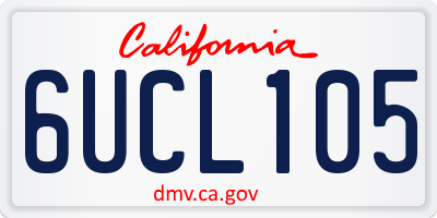CA license plate 6UCL105