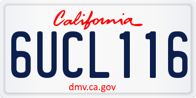 CA license plate 6UCL116