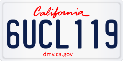 CA license plate 6UCL119