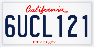 CA license plate 6UCL121