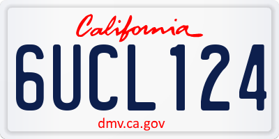 CA license plate 6UCL124
