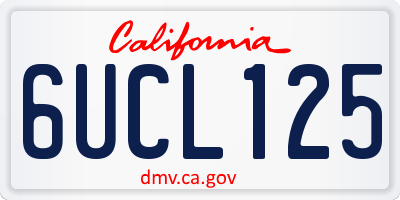CA license plate 6UCL125