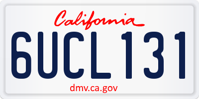 CA license plate 6UCL131