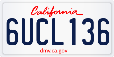 CA license plate 6UCL136