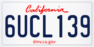 CA license plate 6UCL139