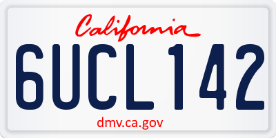 CA license plate 6UCL142