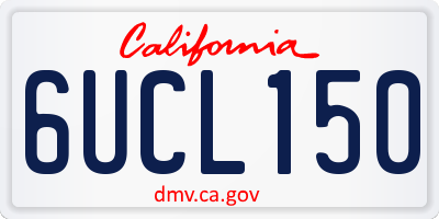 CA license plate 6UCL150