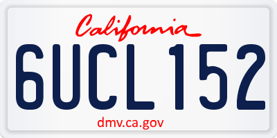 CA license plate 6UCL152