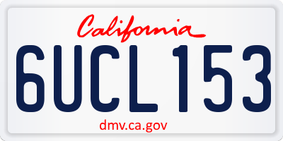 CA license plate 6UCL153