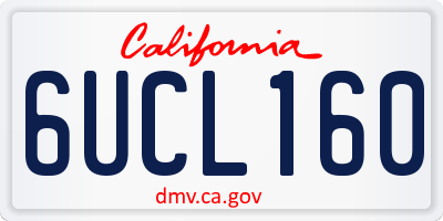 CA license plate 6UCL160