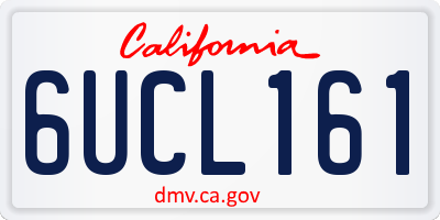 CA license plate 6UCL161