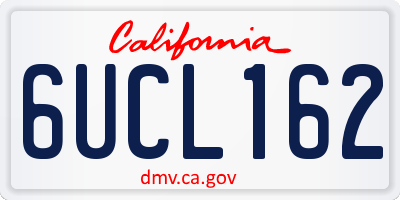 CA license plate 6UCL162