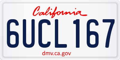 CA license plate 6UCL167