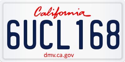 CA license plate 6UCL168